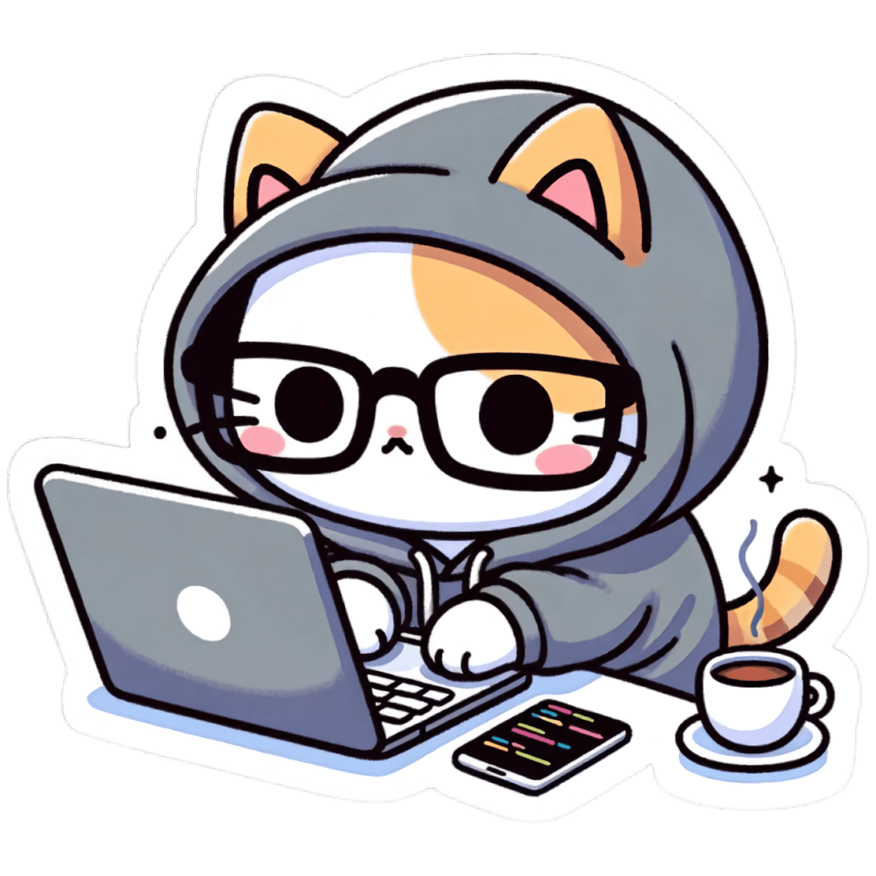 Coding Cat Sticker