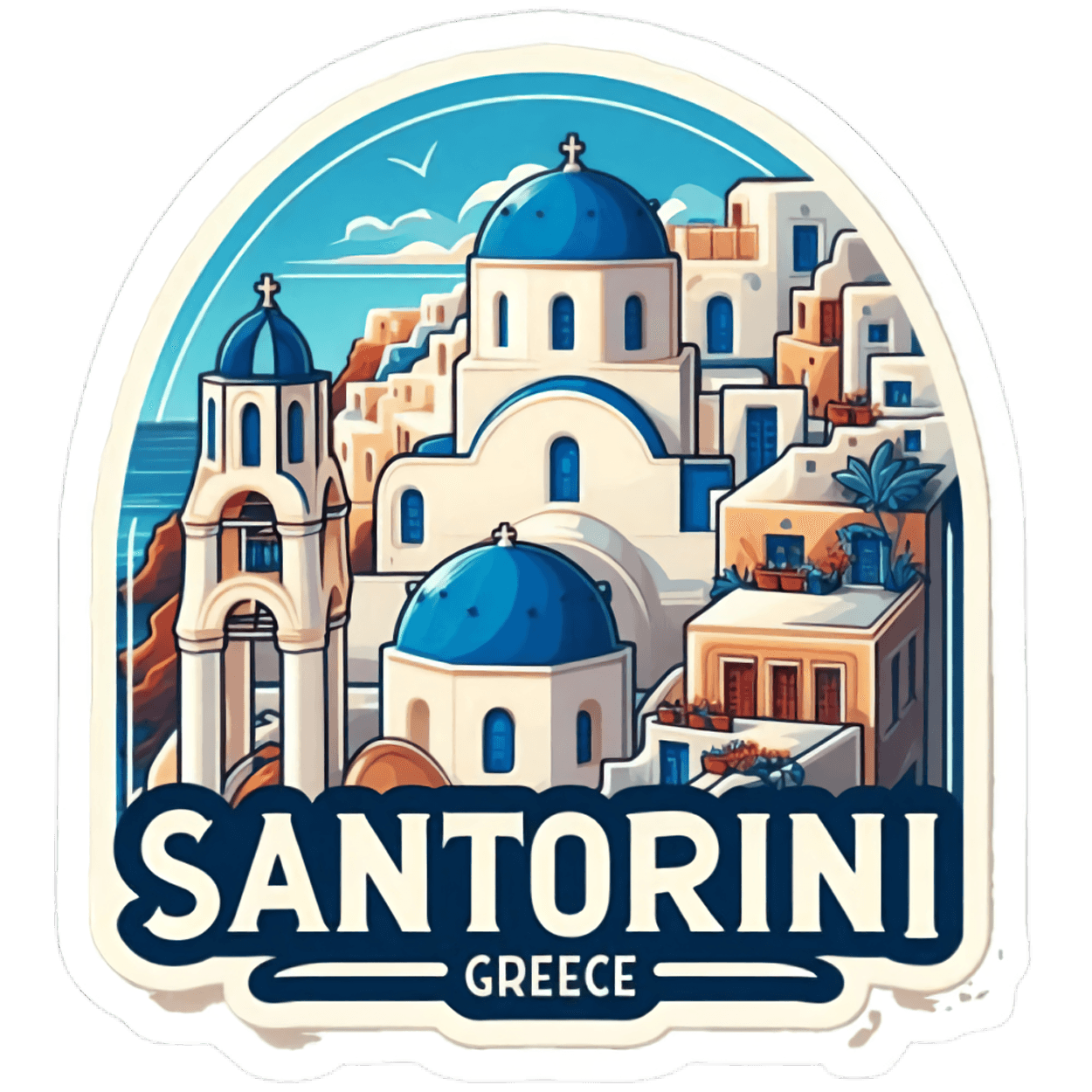 Santorini Vector Sticker